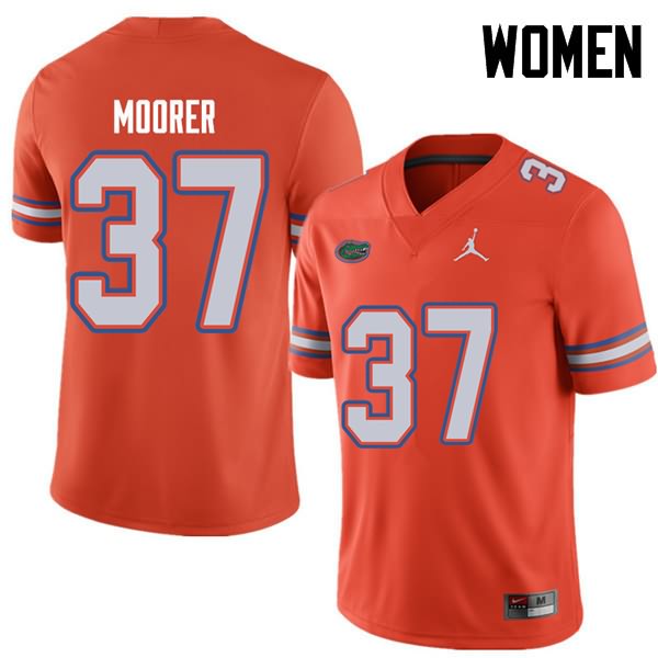 Women's NCAA Florida Gators Patrick Moorer #37 Stitched Authentic Jordan Brand Orange College Football Jersey OAZ0265EM